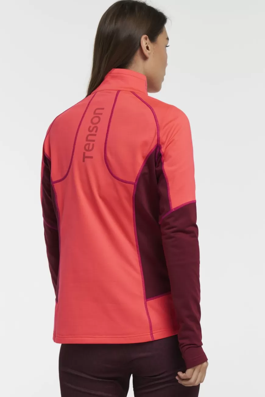 Tenson Baselayer Half Zip Coral Hot