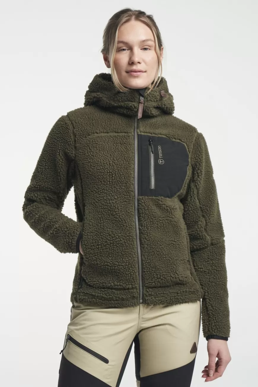 Tenson Himalaya Teddy Fleece Hood Olive Clearance