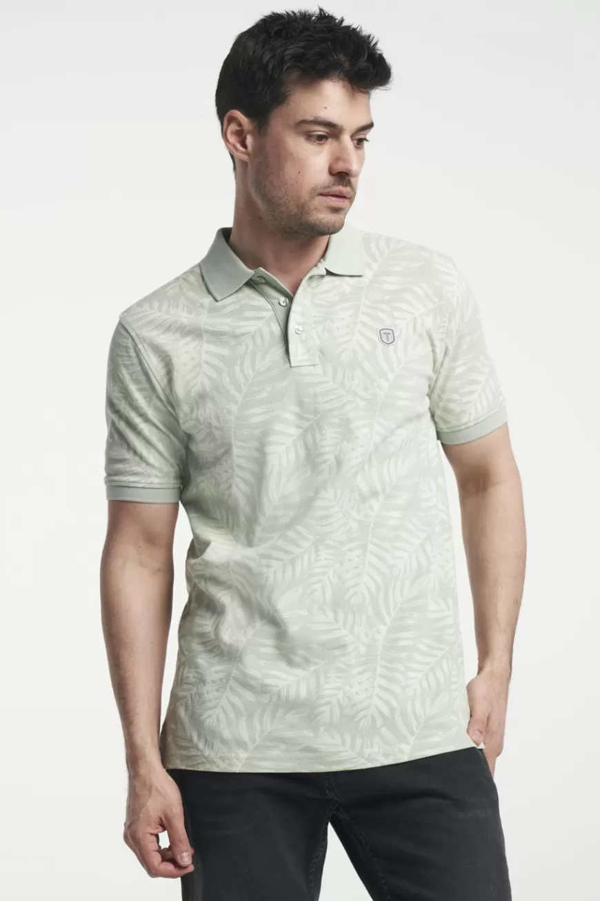 Tenson Leigh Leaf Polo GreyGreen Best Sale